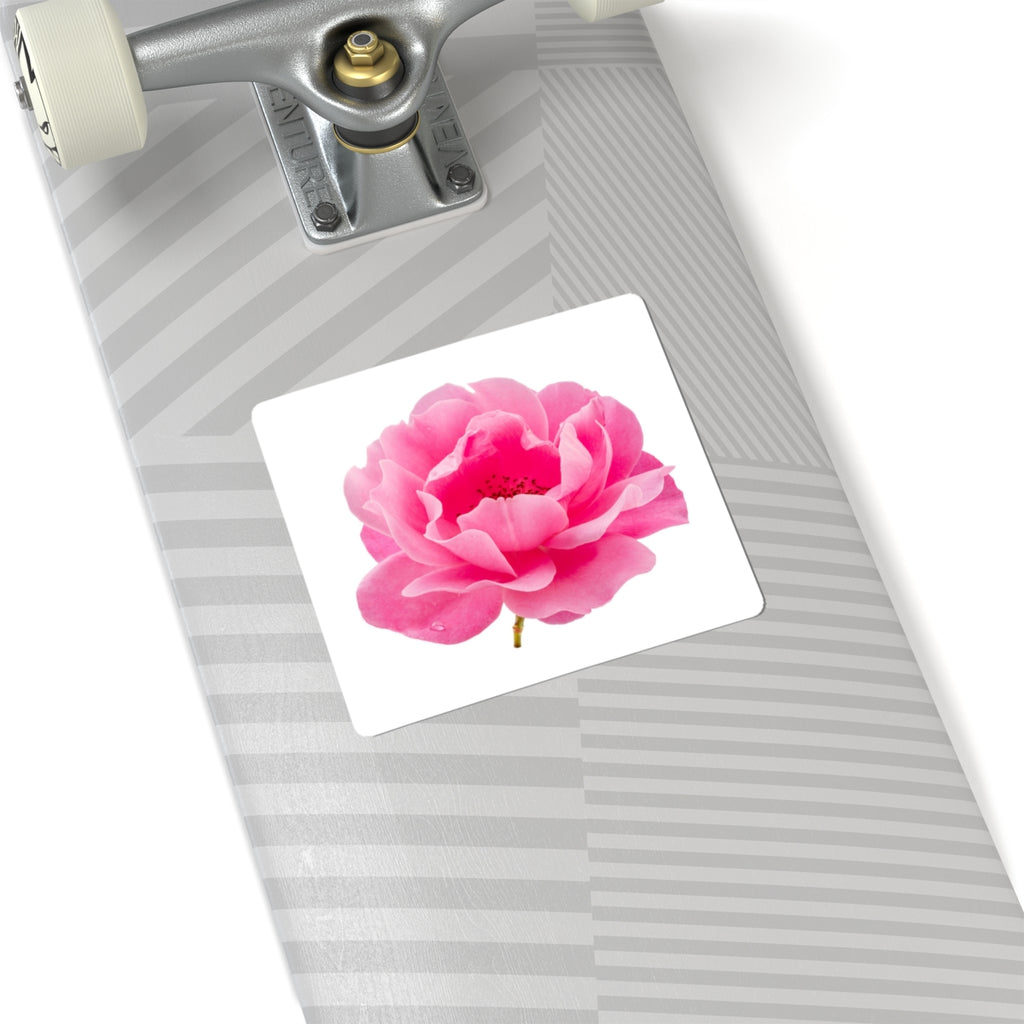 Pink Peony Sticker — Floral Kiss-Cut Decal for Laptops, Water Bottles & Journals