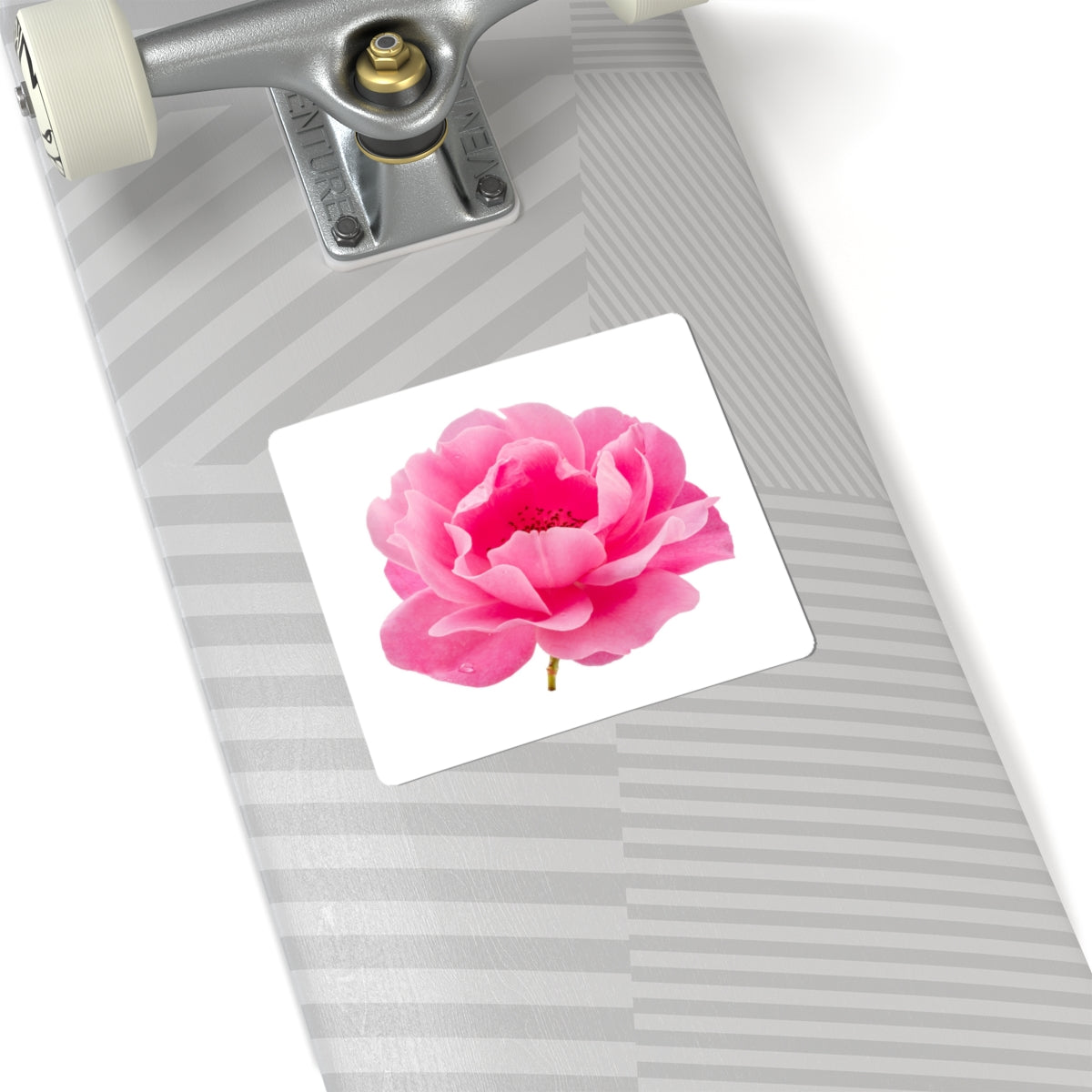 Pink Peony Sticker — Floral Kiss-Cut Decal for Laptops, Water Bottles & Journals