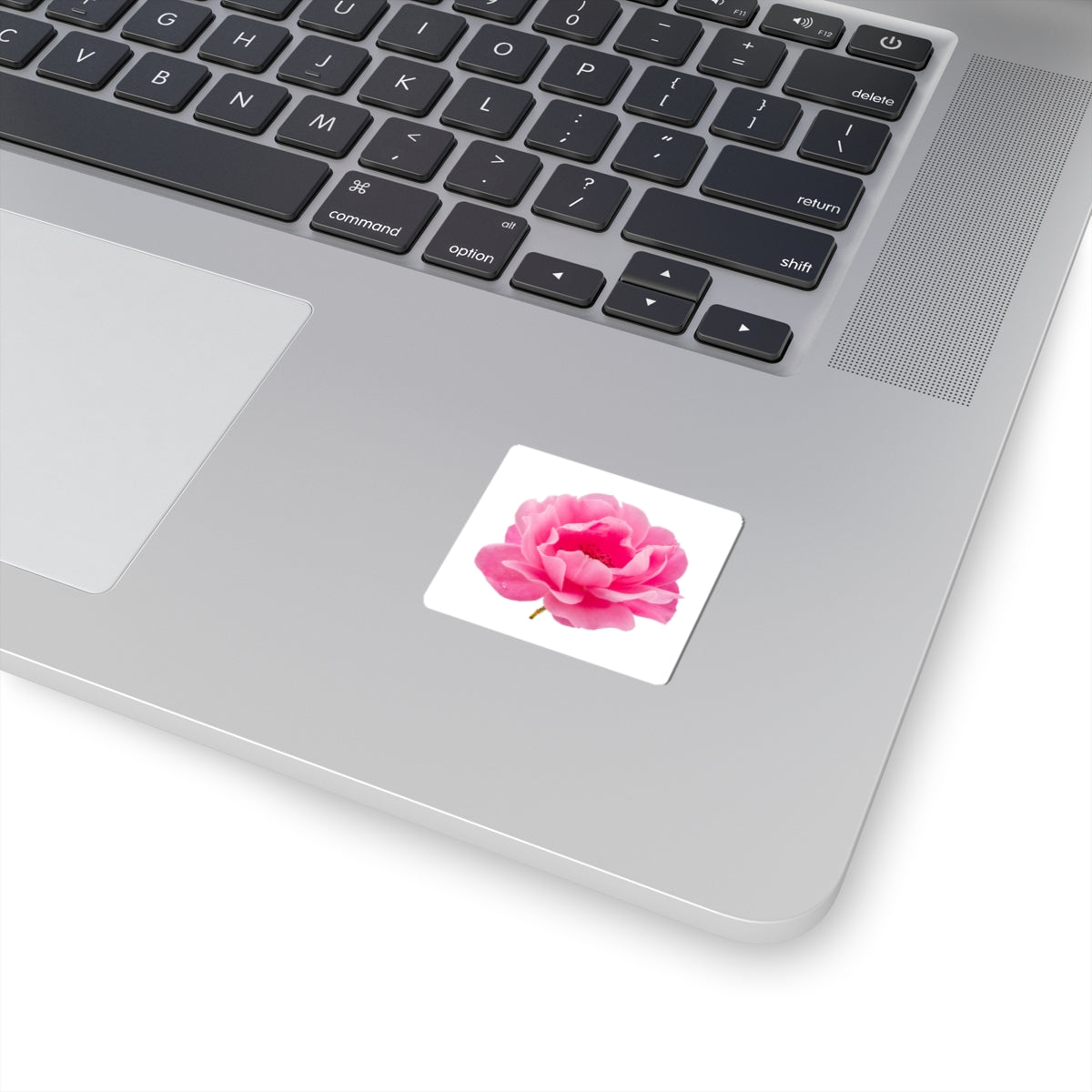 Pink Peony Sticker — Floral Kiss-Cut Decal for Laptops, Water Bottles & Journals