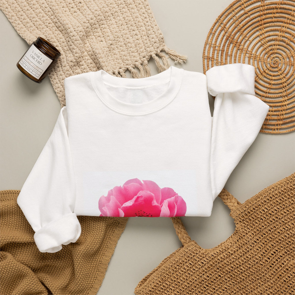Pink Peony Crewneck Sweatshirt