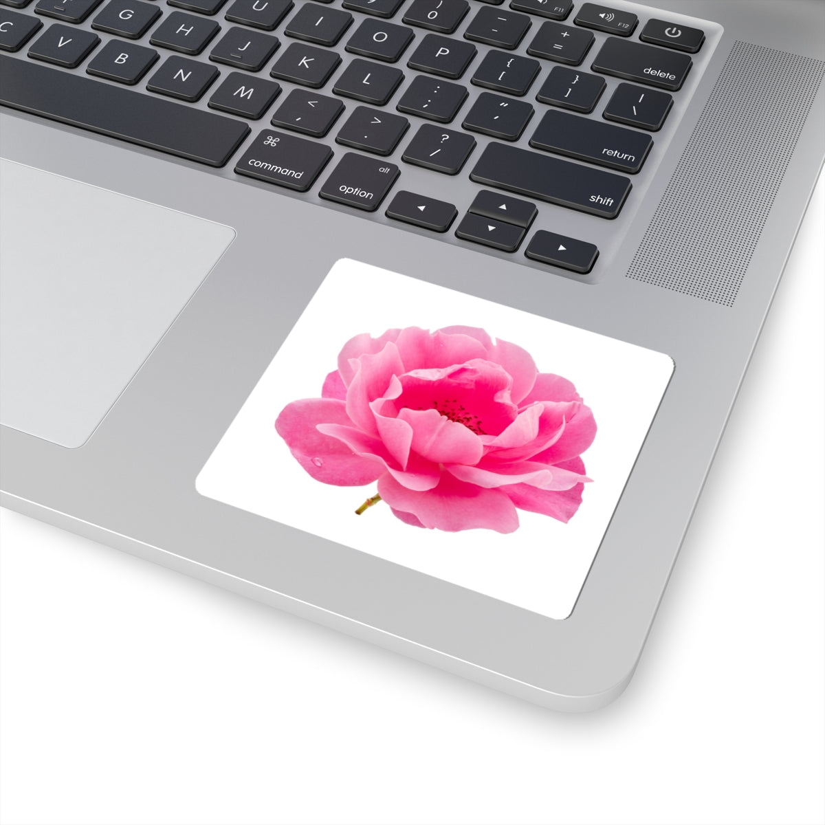Pink Peony Sticker — Floral Kiss-Cut Decal for Laptops, Water Bottles & Journals