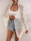 Openwork Longline Cover-Up Cardigan