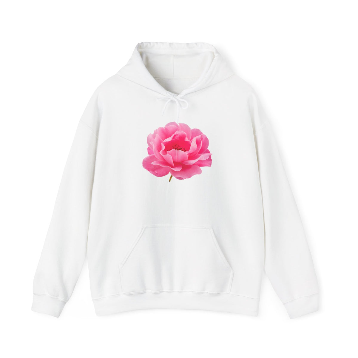 Pink Peony Hoodie — Floral Graphic Pullover for Women & Men