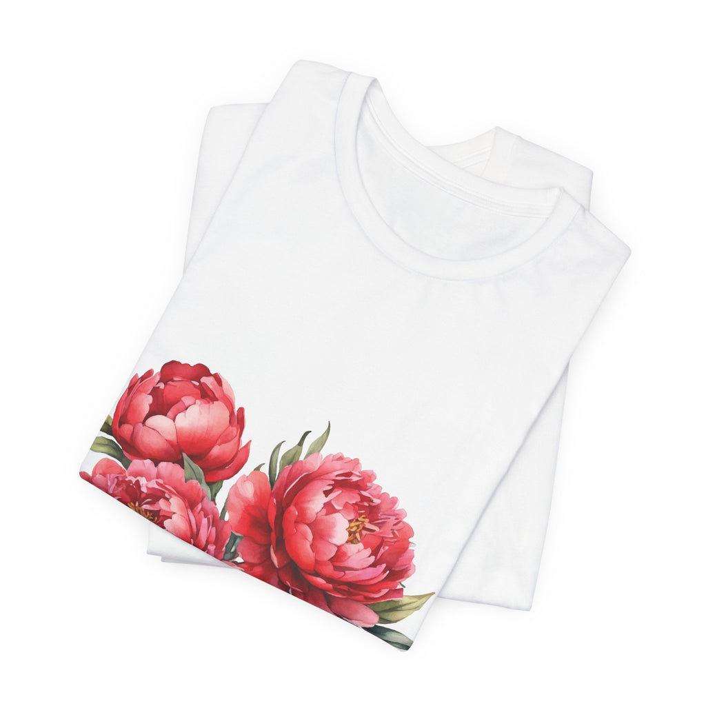 Peony Bouquet Floral Tee — Women's Pink Flower Graphic T-Shirt