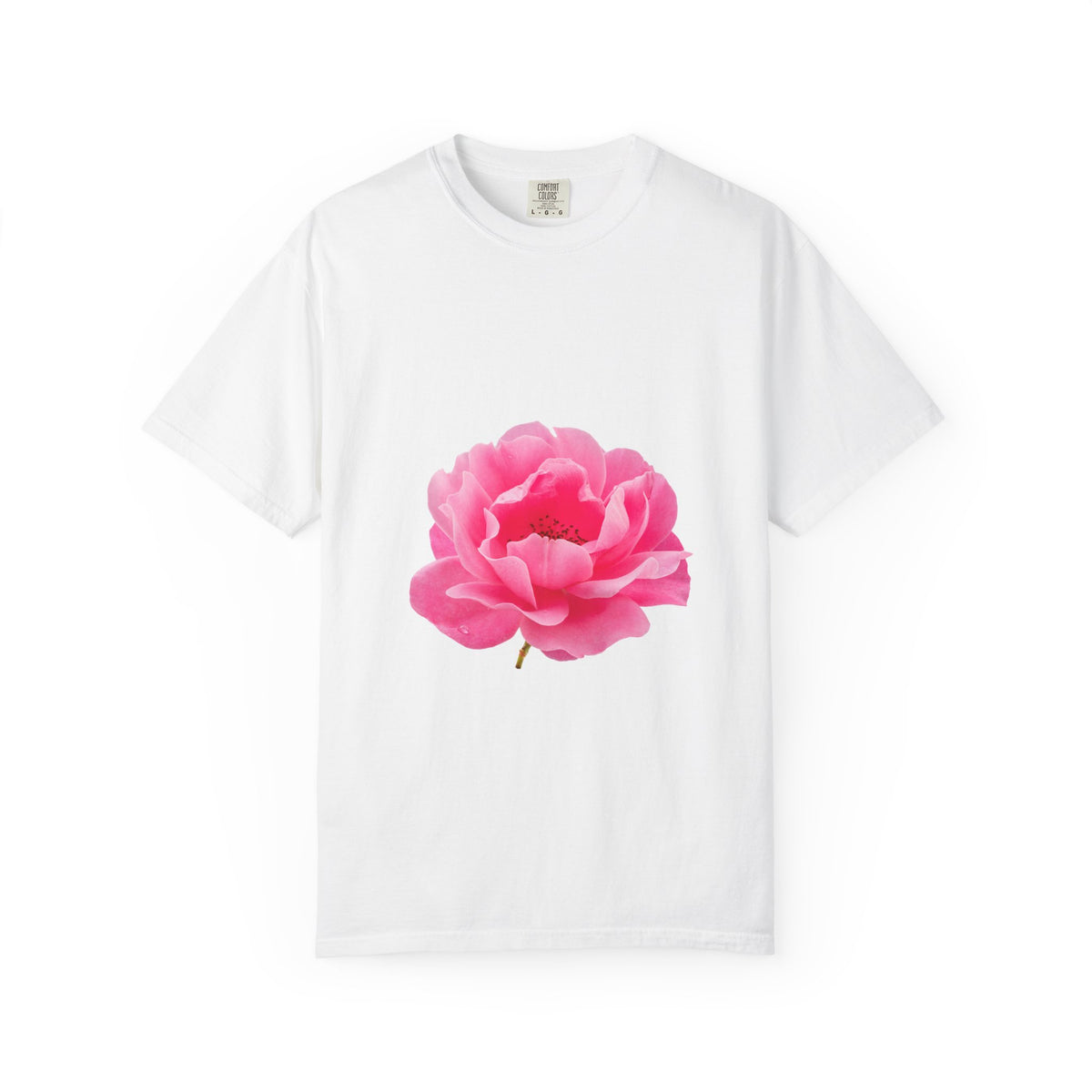 Pink Peony Floral T-Shirt — Soft Botanical Tee for Spring & Gifts