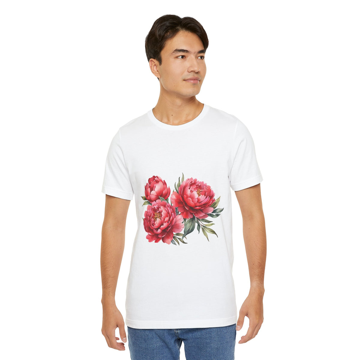 Peony Bouquet Floral Tee — Women's Pink Flower Graphic T-Shirt