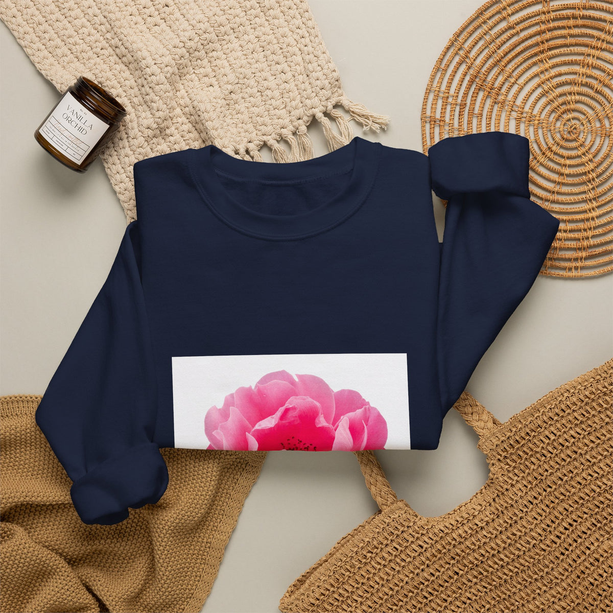 Pink Peony Crewneck Sweatshirt