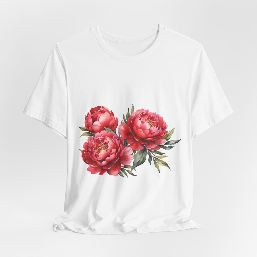 Peony Bouquet Floral Tee — Women's Pink Flower Graphic T-Shirt