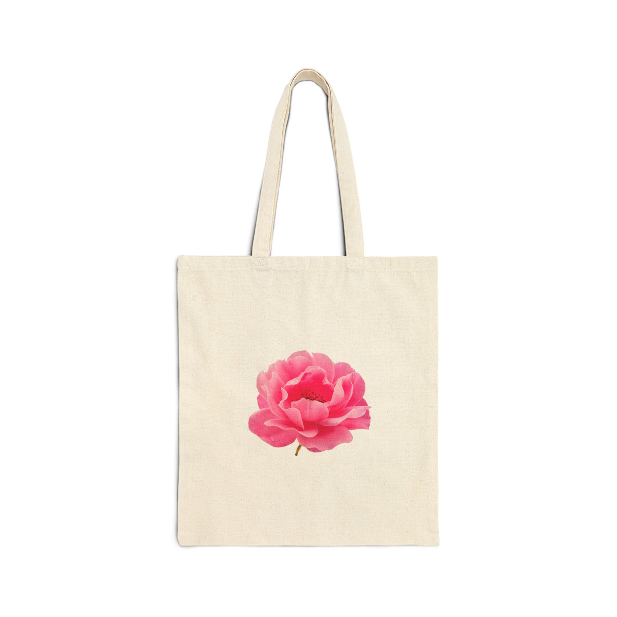 Canvas Tote Bag — Pink Peony Floral Market Tote