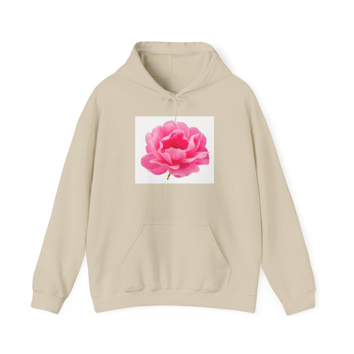 Pink Peony Hoodie — Floral Graphic Pullover for Women & Men
