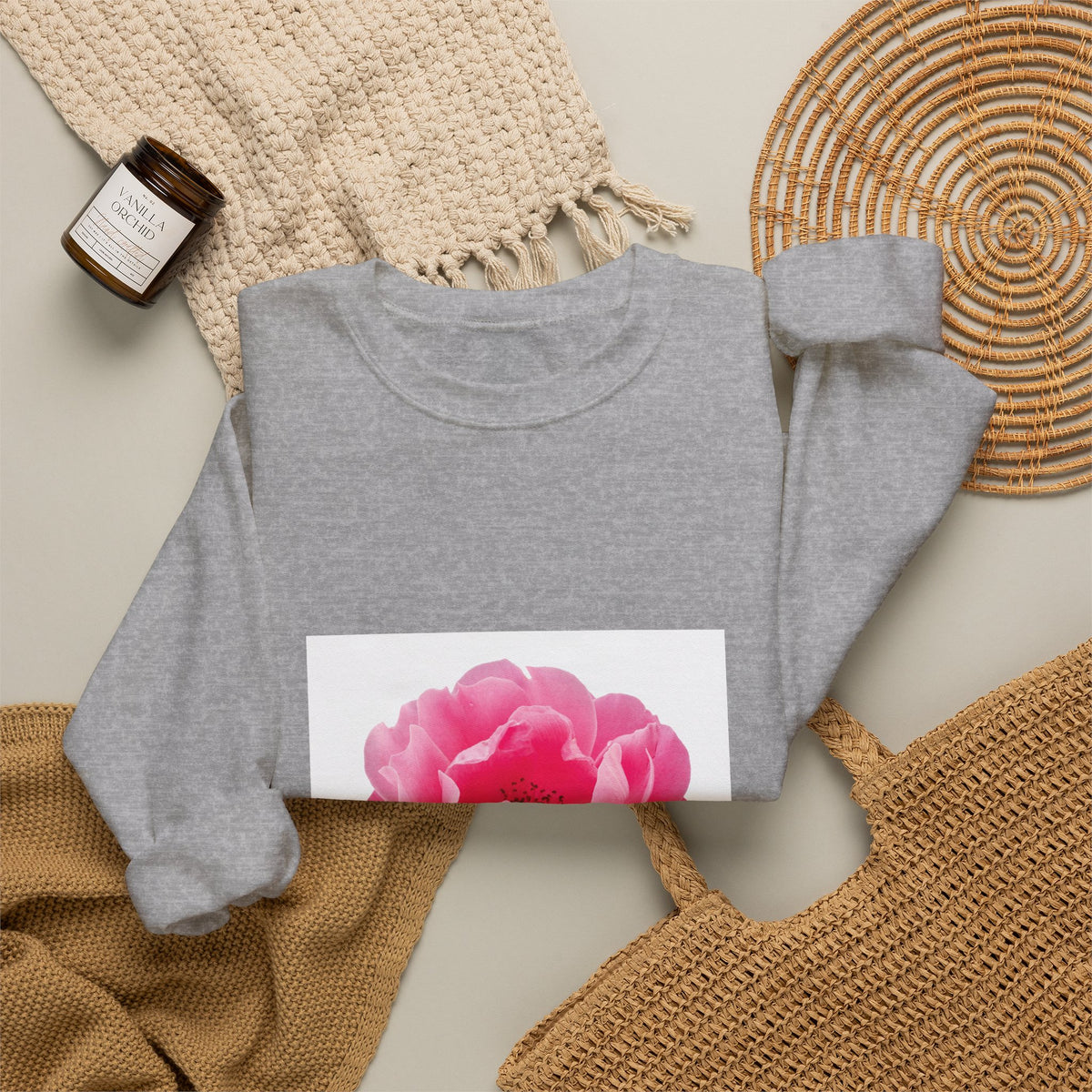 Pink Peony Crewneck Sweatshirt