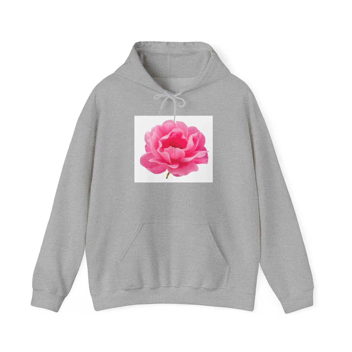 Pink Peony Hoodie — Floral Graphic Pullover for Women & Men