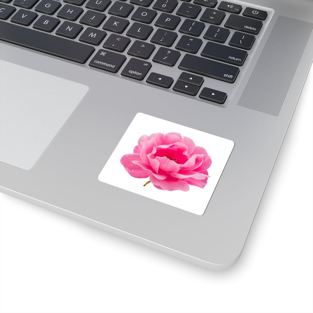 Pink Peony Sticker — Floral Kiss-Cut Decal for Laptops, Water Bottles & Journals