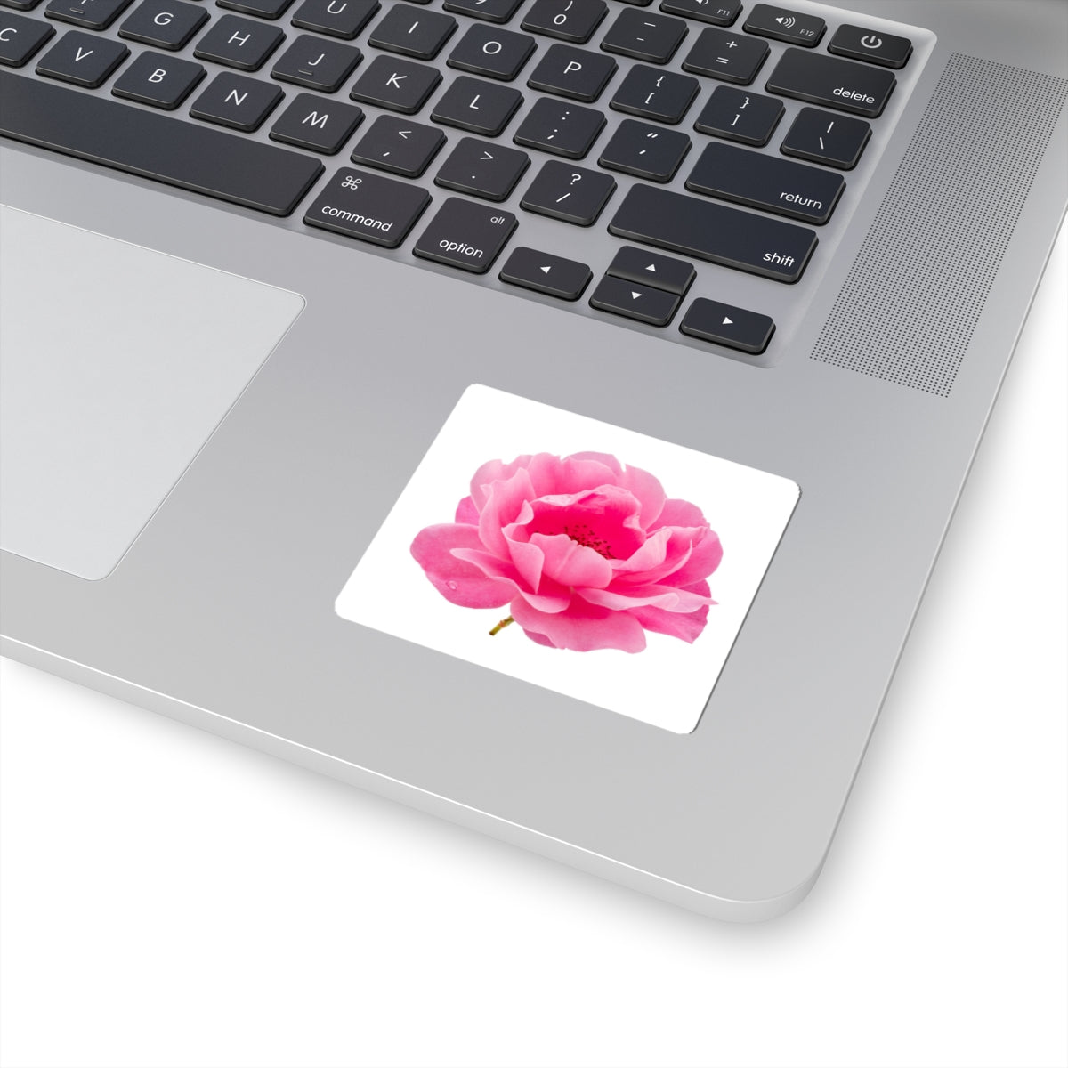 Pink Peony Sticker — Floral Kiss-Cut Decal for Laptops, Water Bottles & Journals