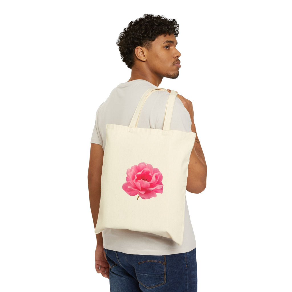 Canvas Tote Bag — Pink Peony Floral Market Tote