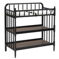 Black Wood Changing Table with Waterproof Pad