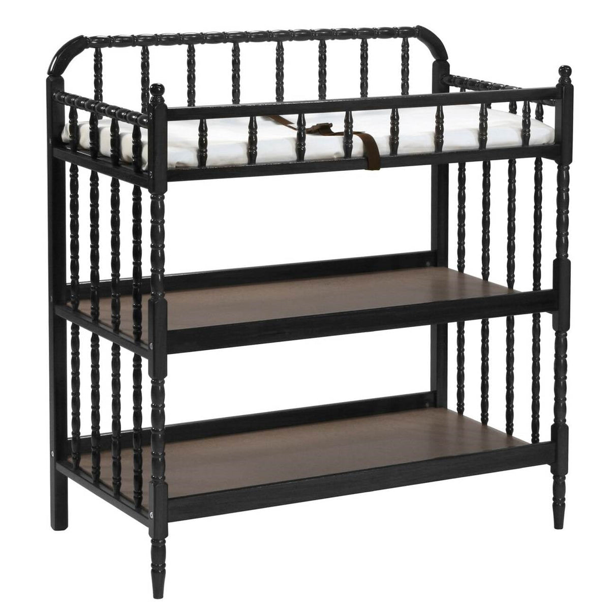 Black Wood Changing Table with Waterproof Pad