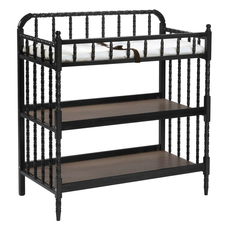 Black Wood Changing Table with Waterproof Pad