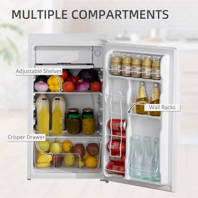 Compact Mini Fridge/Freezer - 3.2 Cu Ft, White