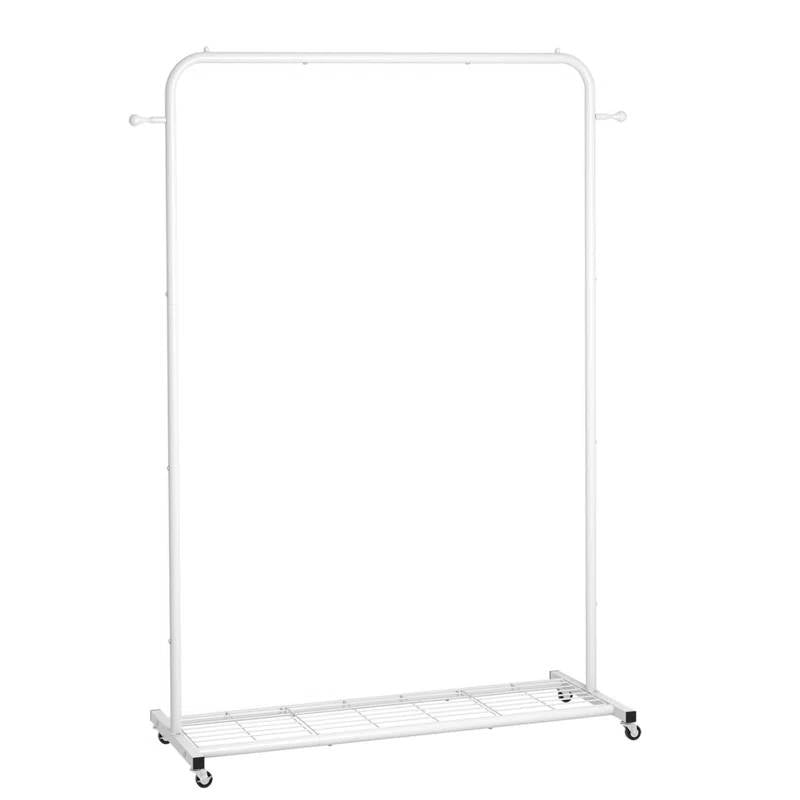White Garment Rack with Lockable Wheels