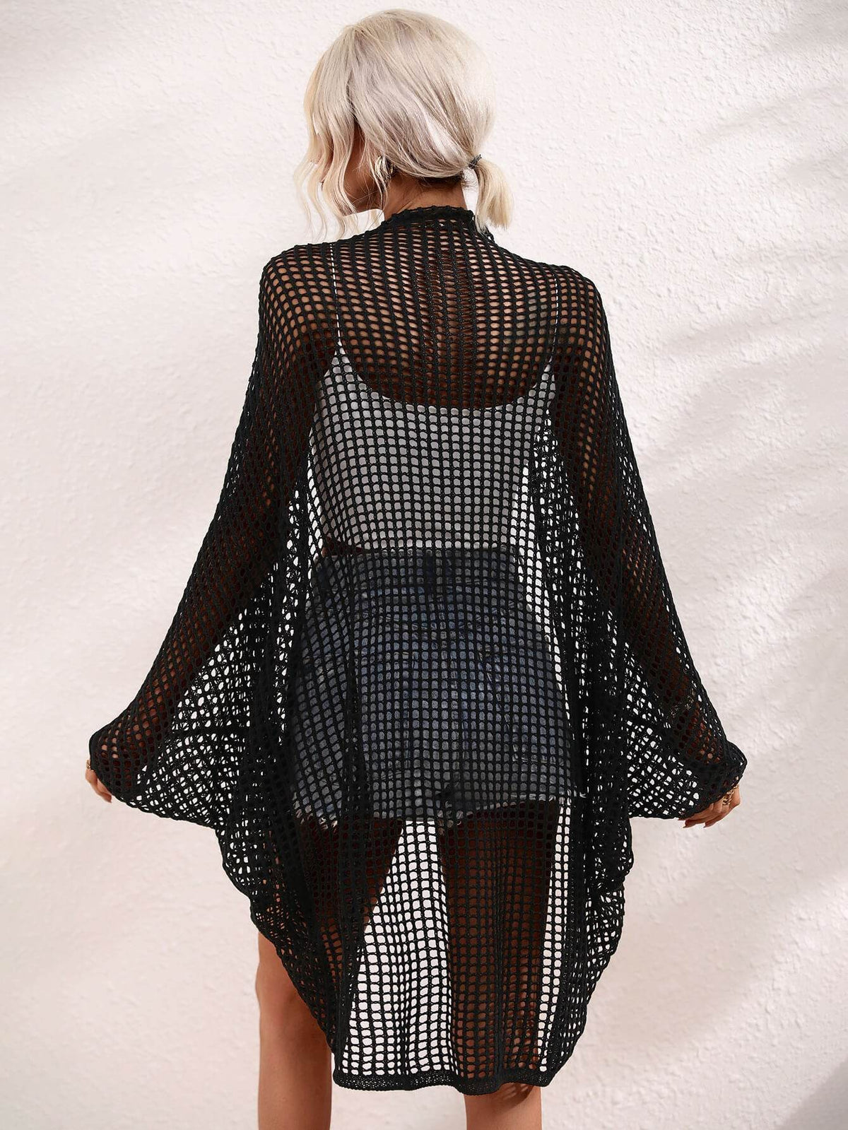 Openwork Longline Cover-Up Cardigan