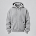 Heavyweight full-zip hoodie in heather gray
