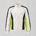Retro cream, navy and lime full-zip track jacket