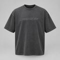 Heavyweight oversized sport tee in washed charcoal