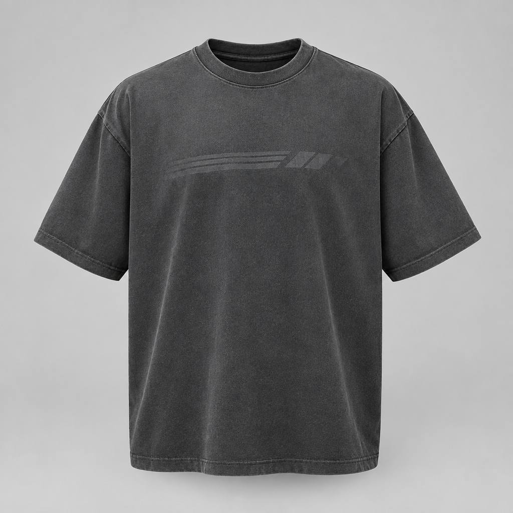 Heavyweight oversized sport tee in washed charcoal