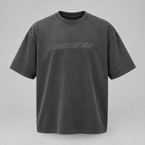 Heavyweight oversized sport tee in washed charcoal